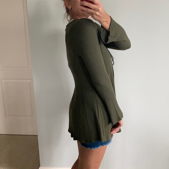 Olive Tie Front Cardigan - Picture 7 of 7